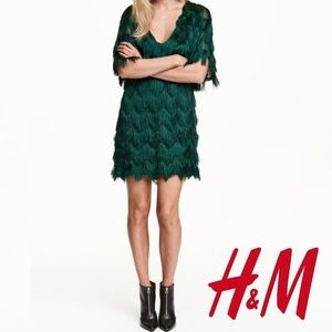 Green Fringe Party Dress